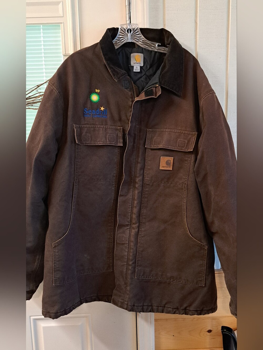 Vtg Carhartt C26 DKB Jacket Mens Brown Duck Canvas Arctic Quilt Lined XL Tall